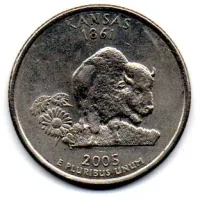 Estados Unidos - 2005D - 25 Cents - Kansas - State Quarter Dollar - MBC