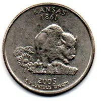 Estados Unidos - 2005P - 25 Cents - Kansas - State Quarter Dollar - MBC