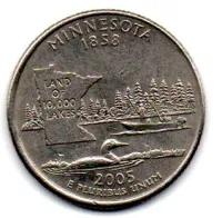 Estados Unidos - 2005P - 25 Cents - Minnesota - State Quarter Dollar - MBC