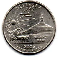 Estados Unidos - 2006D - 25 Cents - Nebraska - State Quarter Dollar - MBC