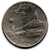 Estados Unidos - 2006P - 25 Cents - Nebraska - State Quarter Dollar