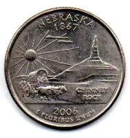 Estados Unidos - 2006P - 25 Cents - Nebraska - State Quarter Dollar - MBC