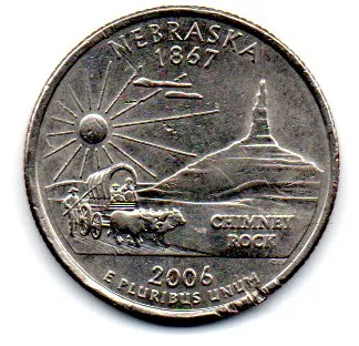 Estados Unidos - 2006P - 25 Cents - Nebraska - State Quarter Dollar
