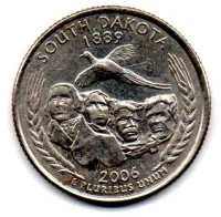 Estados Unidos - 2006D - 25 Cents - South Dakota - State Quarter Dollar