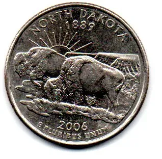 Estados Unidos - 2006D - 25 Cents - North Dakota - State Quarter Dollar - MBC