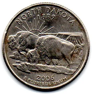 Estados Unidos - 2006D - 25 Cents - North Dakota - State Quarter Dollar