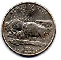 Estados Unidos - 2006D - 25 Cents - North Dakota - State Quarter Dollar
