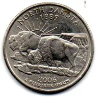 Estados Unidos - 2006P - 25 Cents - North Dakota - State Quarter Dollar - MBC