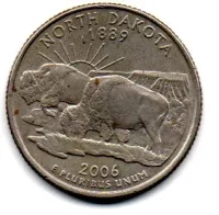 Estados Unidos - 2006P - 25 Cents - North Dakota - State Quarter Dollar