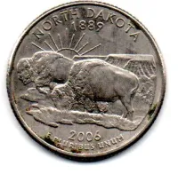 Estados Unidos - 2006P - 25 Cents - North Dakota - State Quarter Dollar