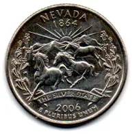 Estados Unidos - 2006P - 25 Cents - Nevada - State Quarter Dollar