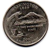 Estados Unidos - 2007D - 25 Cents - Washington - State Quarter Dollar