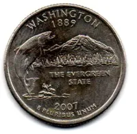 Estados Unidos - 2007P - 25 Cents - Washington - State Quarter Dollar
