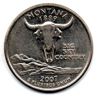 Estados Unidos - 2007D - 25 Cents - Montana - State Quarter Dollar - MBC