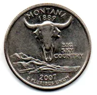 Estados Unidos - 2007D - 25 Cents - Montana - State Quarter Dollar - MBC