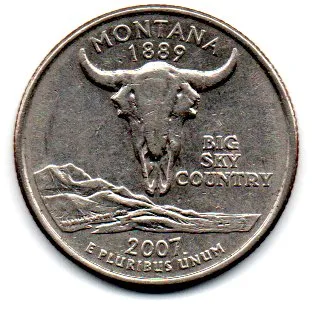 Estados Unidos - 2007P - 25 Cents - Montana - State Quarter Dollar - MBC