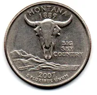 Estados Unidos - 2007P - 25 Cents - Montana - State Quarter Dollar - MBC