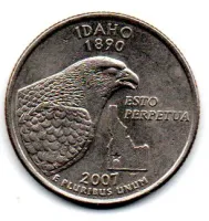 Estados Unidos - 2007D - 25 Cents - Idaho - State Quarter Dollar - MBC