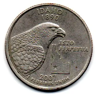 Estados Unidos - 2007P - 25 Cents - Idaho - State Quarter Dollar