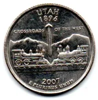 Estados Unidos - 2007D - 25 Cents - Utah - State Quarter Dollar - MBC