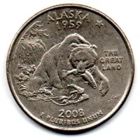 Estados Unidos - 2007P - 25 Cents - Alaska - State Quarter Dollar - MBC