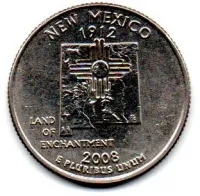 Estados Unidos - 2008D - 25 Cents - New Mexico - State Quarter Dollar - MBC