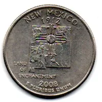Estados Unidos - 2008P - 25 Cents - New Mexico - State Quarter Dollar - MBC
