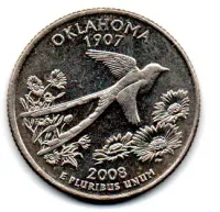 Estados Unidos - 2008P - 25 Cents - Oklahoma - State Quarter Dollar - MBC