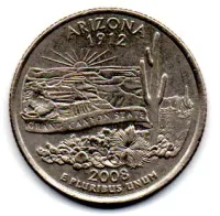 Estados Unidos - 2008P - 25 Cents - Arizona - State Quarter Dollar - MBC