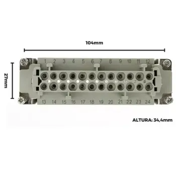 MIOLO TOMADA MULTIPOLAR INDUSTRIAL 24 POLOS/ PINOS - Foto 2