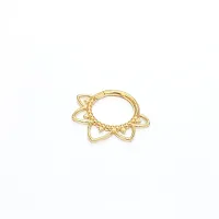 Argola em Aço Cirúrgico PVD DOURADO Clicker PRIMAVERA 1.2mm  PVD09 - Foto 3