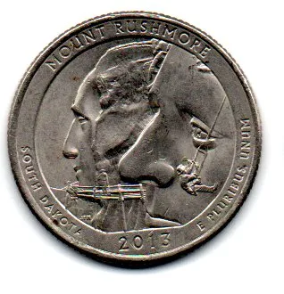 Estados Unidos - 2013P - 25 Cents - South Dakota - Park Quarter Dollar - MBC Imagem