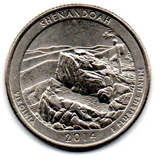 Estados Unidos - 2014P - 25 Cents - Virginia - Park Quarter Dollar - Soberba