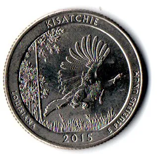 Estados Unidos - 2015D - 25 Cents - Louisiana - Park Quarter Dollar Imagem