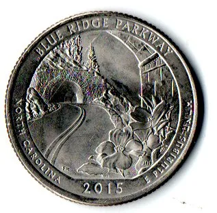 Estados Unidos - 2015P - 25 Cents - North Carolina - Park Quarter Dollar Imagem