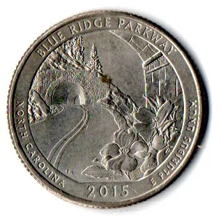 Estados Unidos - 2015P - 25 Cents - North Carolina - Park Quarter Dollar Imagem