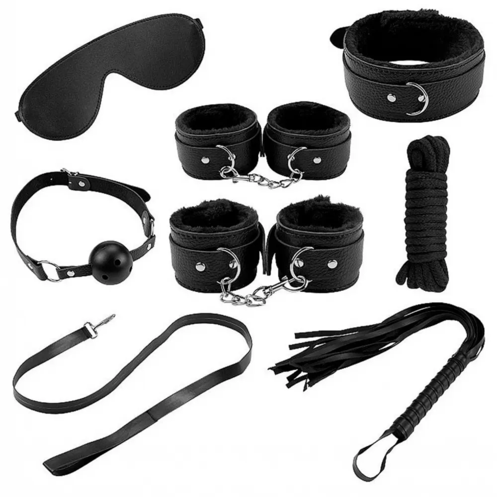 KIT BONDAGE COM 7 ITENS DE SADO