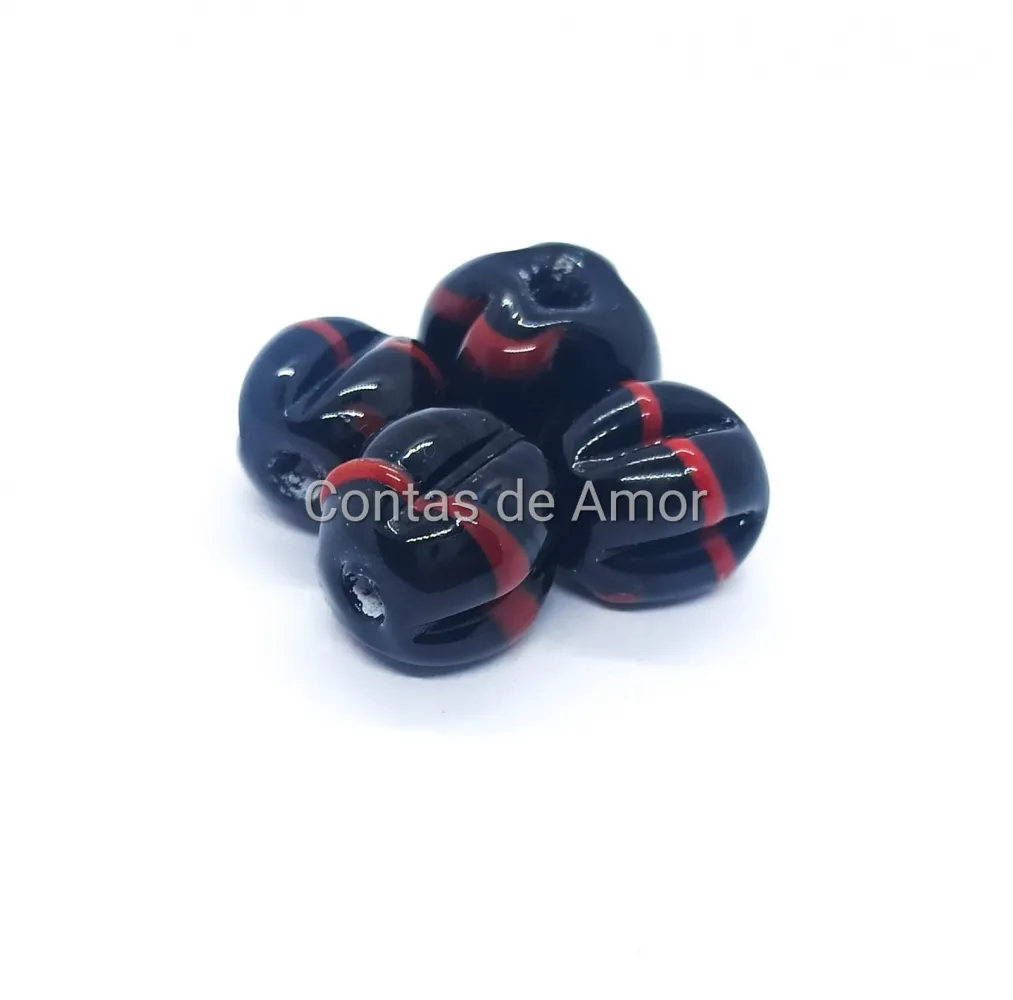 Firma de murano Pitanga Preta com Vermelha Imagem