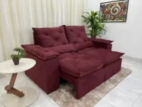  Sofá Retrátil e Reclinável Athenas Orthobox  Pilow Braços 2,30 metros