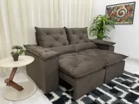  Sofá Retrátil e Reclinável Athenas Orthobox  Pilow Braços 2,30 metros - Foto 11