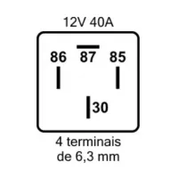 Rele Auxiliar 4 term. 12V / 40A FORD - Foto 4