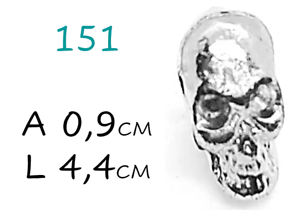 Pingente Passante Caveira Mini