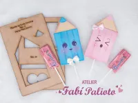 G1.375  Gabarito de Moldes  em MDF  Kit Mini Fábrica de Porta Pirulito 1 - Foto 2