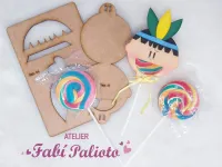 G1.375  Gabarito de Moldes  em MDF  Kit Mini Fábrica de Porta Pirulito 1 - Foto 5