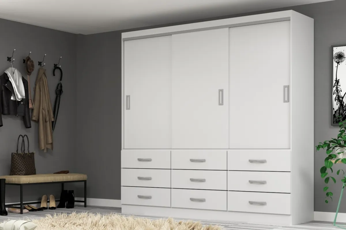 Guarda-Roupa Isabela 3 Portas  e 9 gavetas 1,50