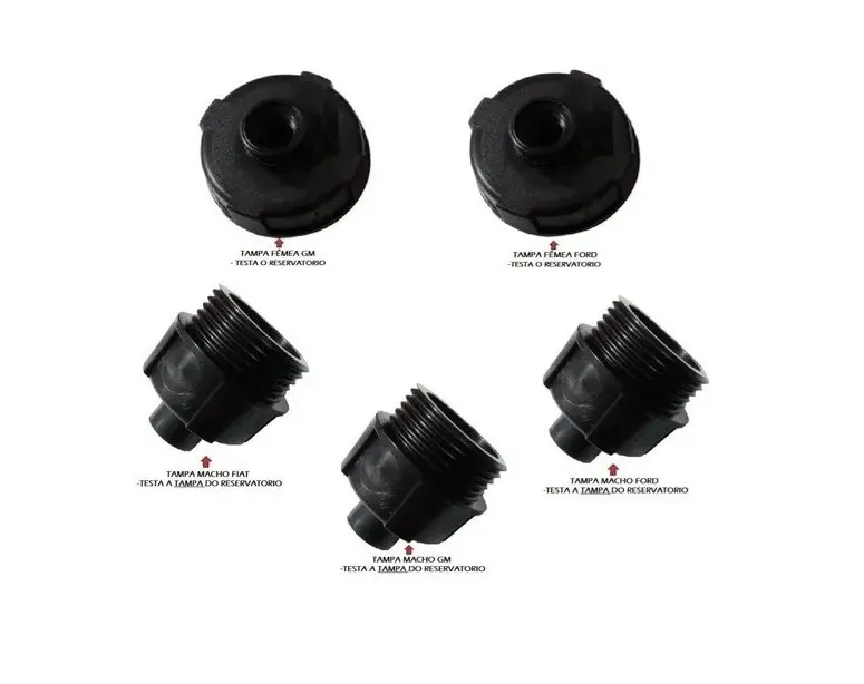 Kit Com 5 Tampas Teste Arrefecimento Linha Nova FIAT/GM/FORD KITEST Imagem