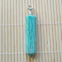 PINGENTE PERFUMEIRO DE PEDRA NATURAL PARA AROMATERAPIA PONTA DE AMAZONITA - 0101