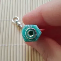 PINGENTE PERFUMEIRO DE PEDRA NATURAL PARA AROMATERAPIA PONTA DE AMAZONITA - 0101 - Foto 3