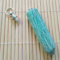 PINGENTE PERFUMEIRO DE PEDRA NATURAL PARA AROMATERAPIA PONTA DE AMAZONITA - 0101 - Foto 2