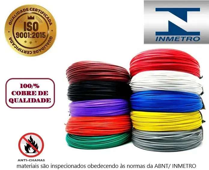 Cabo Flexível 35 mm 1 Metros 750V Certificado inmetro 100% cobre